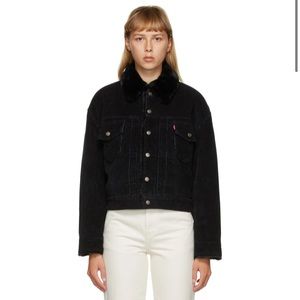 LEVI’S-Corduroy & Faux-Fur Heritage Trucker Jacket